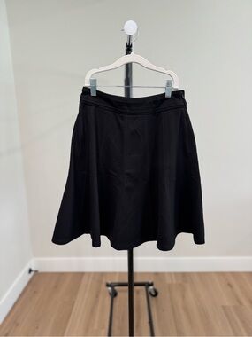 Like New White House Black Market A-Line Skirt with Flared Hem, Black